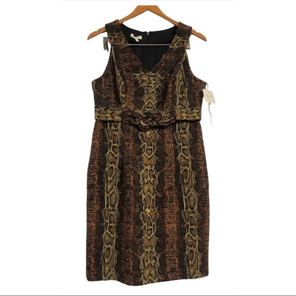 Madison Womans Dress Size 10 Sheath V Neck Sleeveless Animal Print Snake NWT - Picture 10 of 10